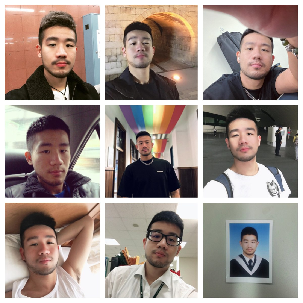 (编号AA22)   #台湾 男子 日常 生活  工作 旅游 自拍 动物 887张照片视频21个（带ig)