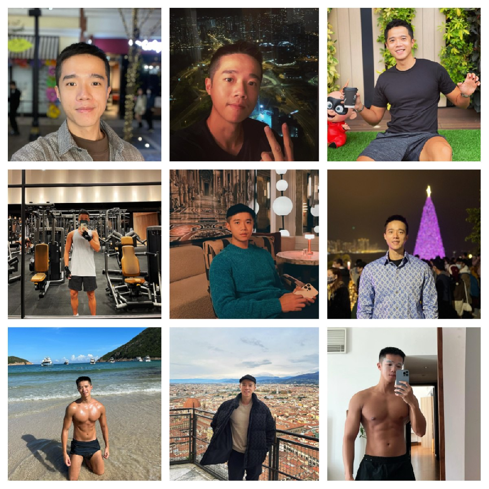 (编号aa71)   #香港 男士 日常 生活 旅游 健身 自拍 347张照片视频2个（带ig)