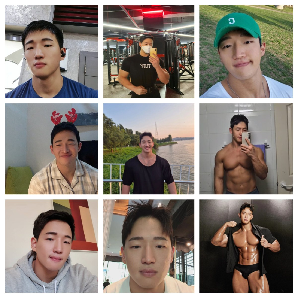 (编号aa72)   #韩国 宝爸 健身教练 日常 生活 旅游 健身 宠物狗 美食 自拍多 942张照片视频37个（带ig)