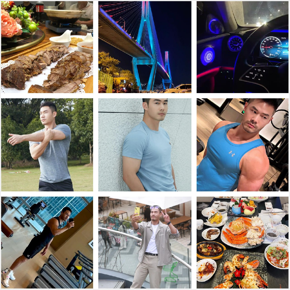 （编号sg01）  #国内 气质魅力帅哥 生活日常 健身  美食 旅游  (自拍较少）114张照片视频8个《带博主ig 后期可更新》