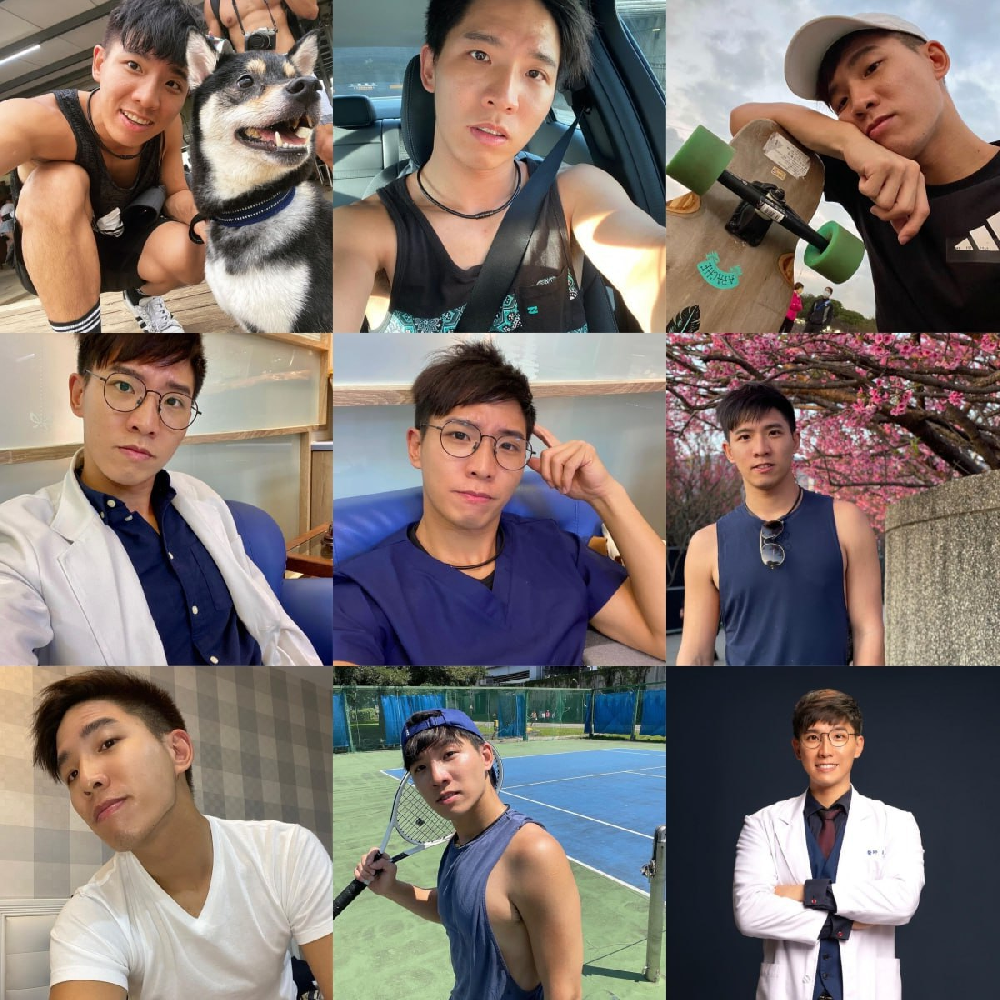 编号ZS101 #医生 #台湾 职业 医生 腹肌 健身 网球  旅游 风景 生活日常 《证件照》 照片2033张 视屏62个 （带IG）