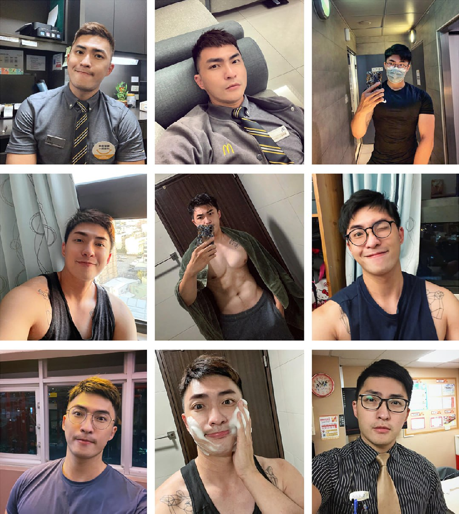 (编号A127)  #台湾 男子 在 麦当劳 工作 日常 健身 养猫620张照片视频19个