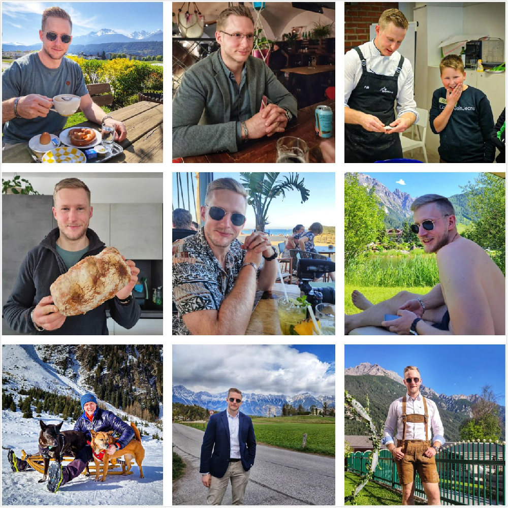 tb01 #奥地利    帅气男西餐厨师    生活工作日常    美食   旅游   滑雪   单人照多  474张照片   14个视频 带博主ig    后期可更新