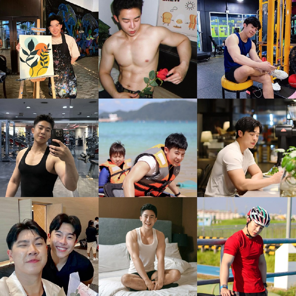 编号ZS153  #泰国 职业 美术老师 运动 羽毛球 健身 肌肉 生活场景丰富  生活日常 旅游 风景 照片514张  视屏17个  (带IG）