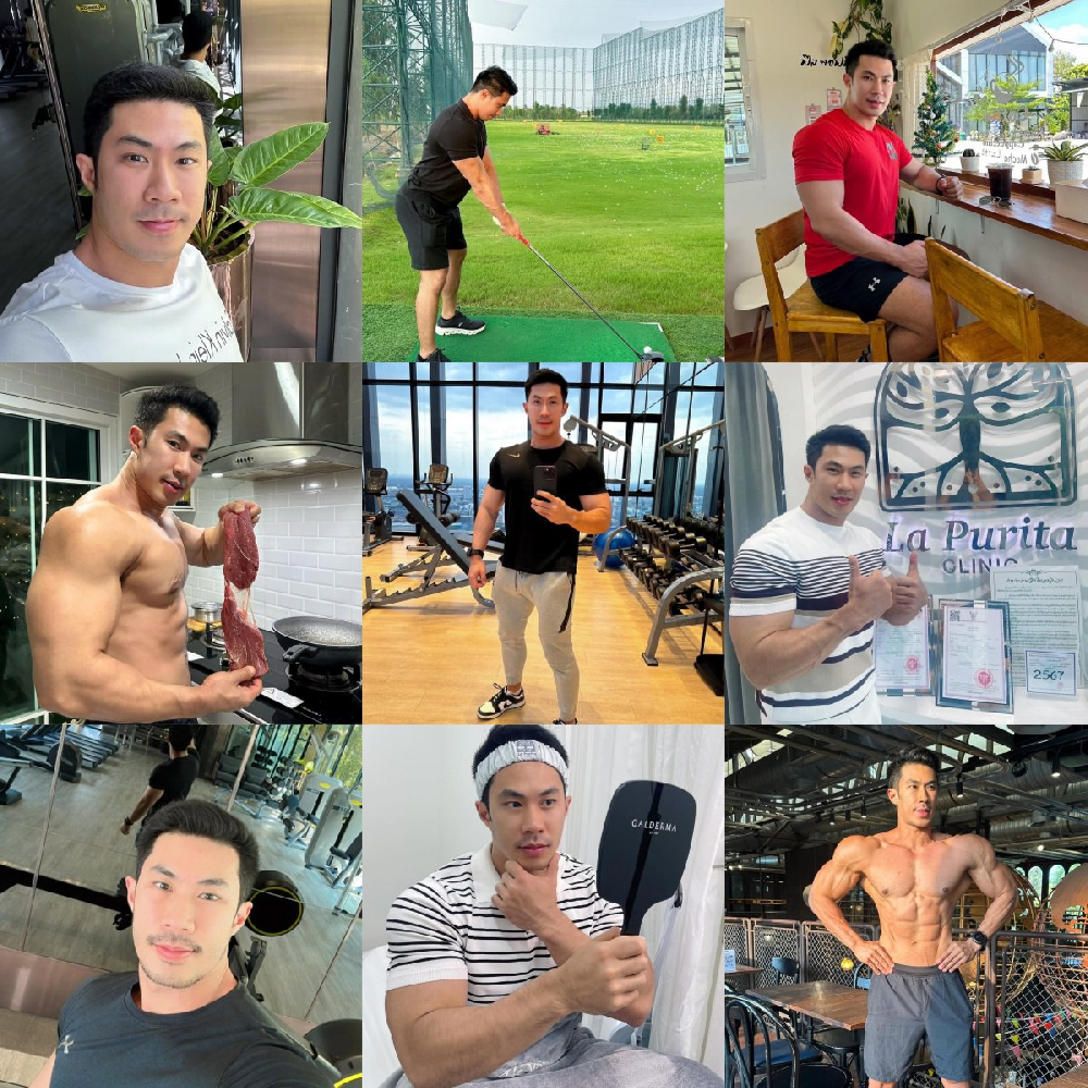编号ZS197  #泰国 职业 健身教练 肌肉 高尔夫 生活场景丰富 生活日常 旅游 风景  照片962张  视屏388个  (带IG)