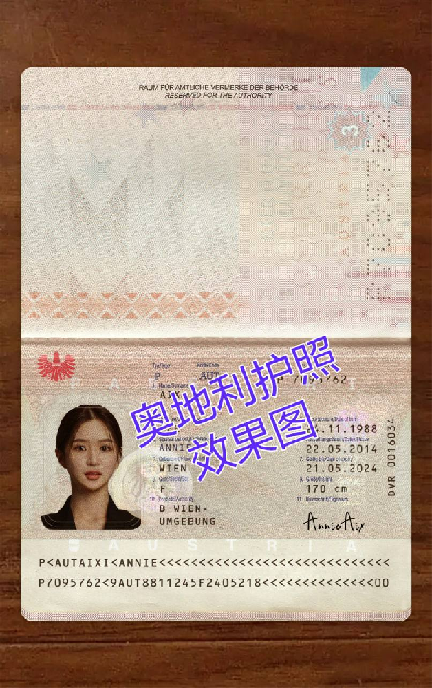 奥地利证件 /护照/效果图