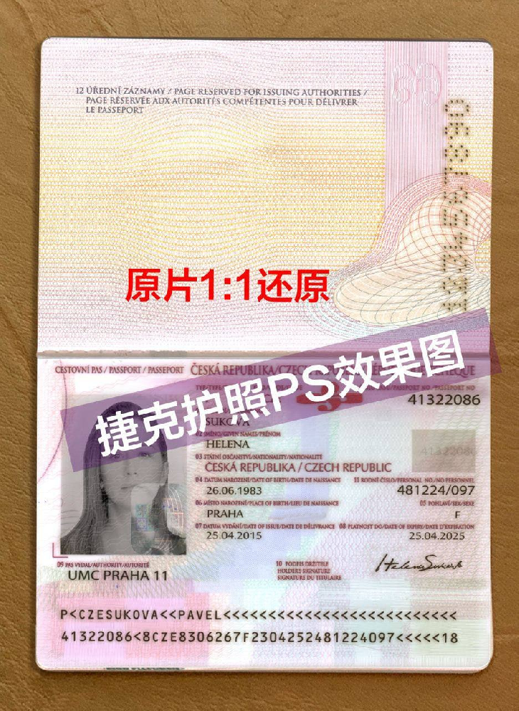 捷克证件/护照/ 身份证/PS效果图