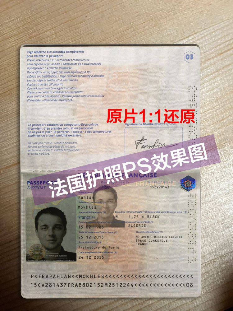 法国证件/护照/ 身份证/驾驶证/PS效果图