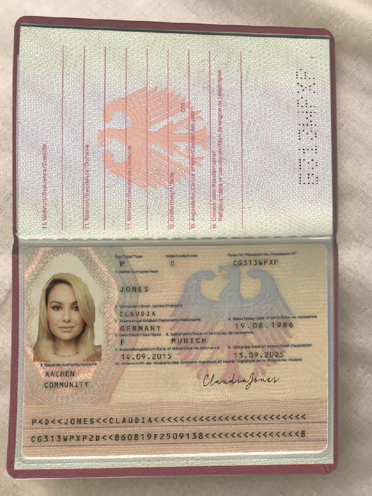 德国证件/护照/身份证-效果图