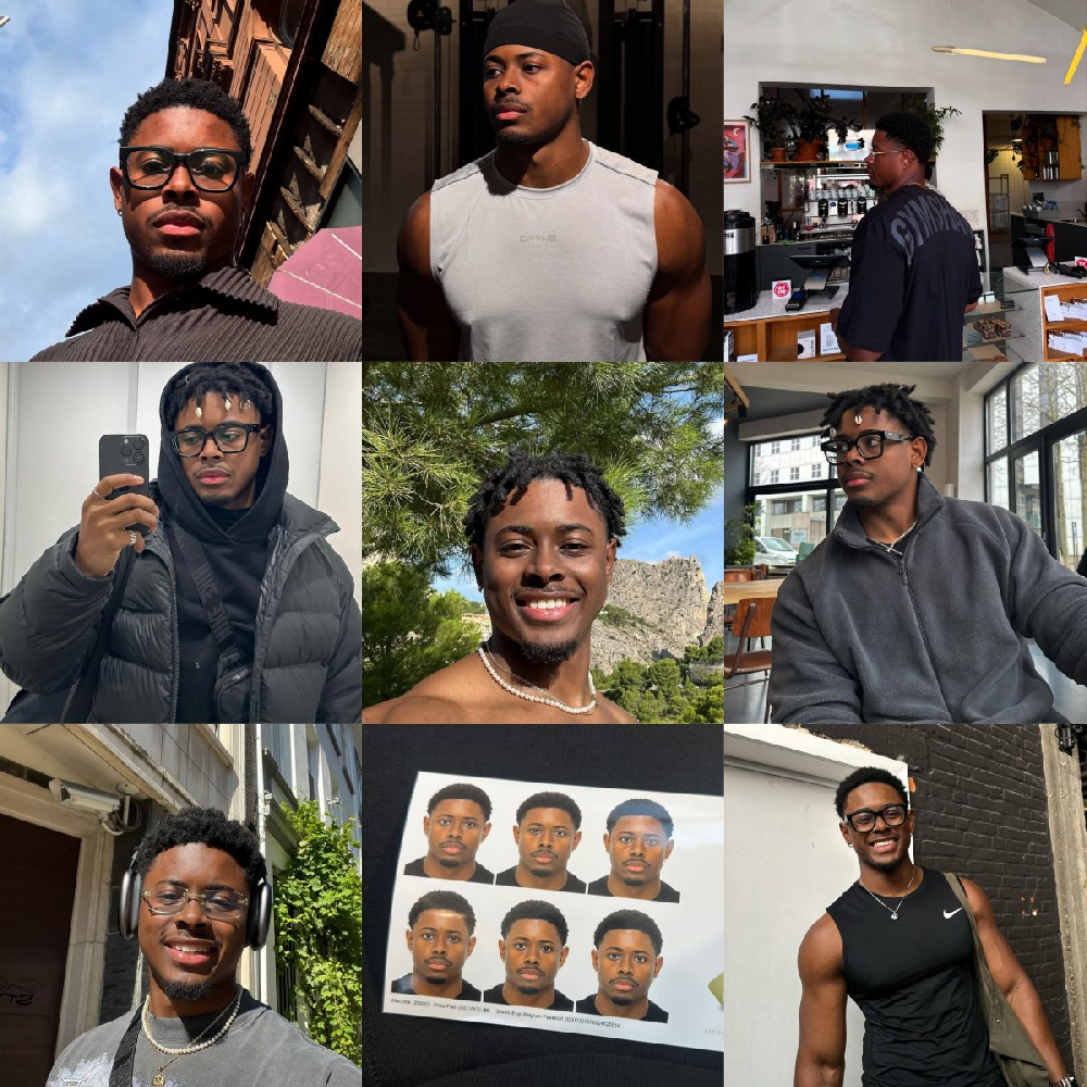 编号DD15  素材简介：#非洲 定居＃比利时    合适30至45岁人设   黑人 腹肌  健身  欧美型男 素材整体表现比较放松 没有太多高大上生活 更多的是看起来比较热爱生活 热爱运动  居家 烹饪 有规范证件照头像   【图片1874张  视频408张】 （固定图包)